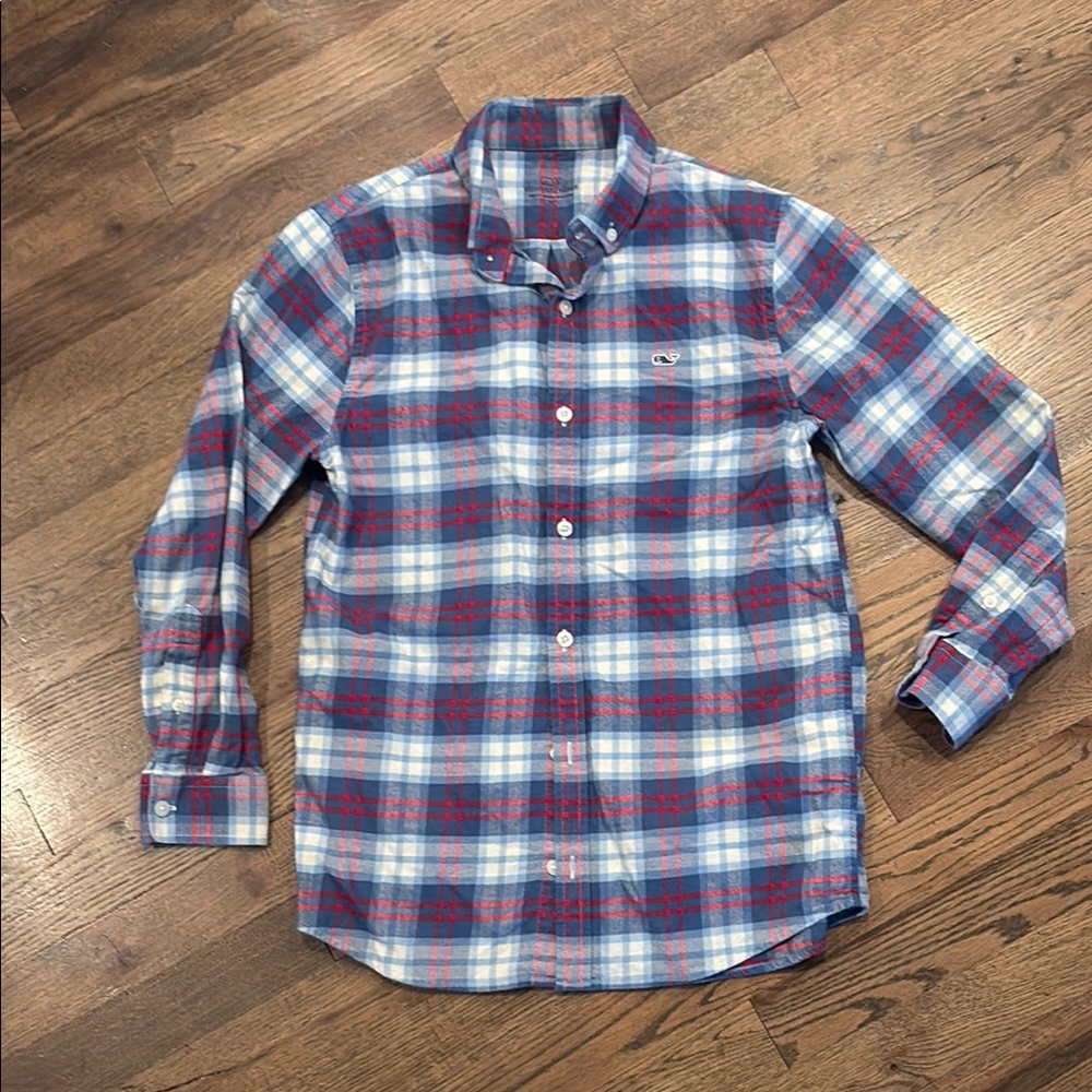 Vineyard Vines Red and Blue Plaid Button Down Shirt